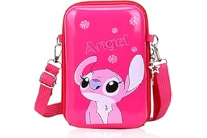 LGQHCE S-titch Cross Body Bag,S-titch Cartoon Crossbody Purse Girls Cartoon Messenger Bag PVC Children School Bag Travel Rucksacks Book Bags Lovely Kids Bag for Holiday Travel (Pink)