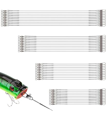 FANATIK Cavetto terminale Treccia Titanio 15-25 cm 0.24-0.35mm con Girella e Moschettone Fishing Wire Trace Leader with Swivels And Duo-Lock Snap, 1pcs (15, 0.35 mm