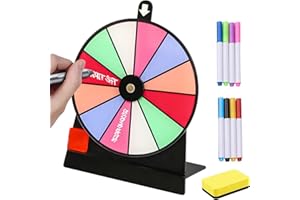 Nadiaen Spinning Prize Wheel with Stand - Carnival Trade Show Win Fortune Spin Games with Dry Erase Marker and Eraser