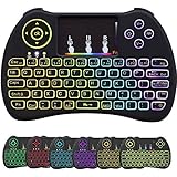 Mini Wireless Keyboard,Multifunction Colourful Backlight 2.4Ghz Remote Control with Keyboard Touchpad Mouse Combo for PC Android TV Box Raspberry Pi 3 Xbox 360 Smart TV HTPC IPTV