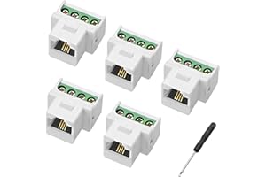XMSJSIY Módulo de Teléfono RJ11 CAT3 Keystone - Hembra a Tornillo de 4 Pines, Bloque de Terminales, Adaptador Sin Soldadura Para Teléfono, Socket