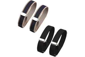 FIBOUND 2 Paires Brassards Élastiques Réglables pour Manches de Chemise, Sangles de Manchette en Polyester Extensible, Brassard Chemise Anti-Dérapant, pour Fixer Les Poignets de Chemise