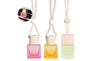 YISOWUH Ambientadores para coche, paquete de 3, con clips para ventilación, ambientador duradero para coche y hogar, color miel, melocotón, cítricos y lino