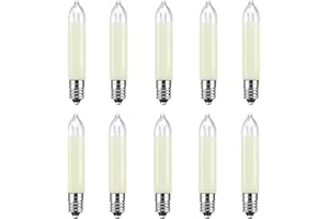 Caldarax 10 Stück E10 23V 3W Ersatzbirnen Schwibbogenlampe Kleinschaftkerze, Warmweiß 2700K, 30LM, Klein Schaftkerzen für 10 Schwibbogen, für Lichterketten, Schwibbogen, Weihnachtsbaum