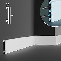 Battiscopa Moderno In Duropolimero - 2 Metri Bianco - Con Canale Per Cavi - HCR519 - Foto 8