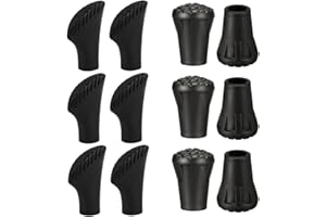 WOXJENA 12 pièces / 6 Paires de Nordic Walking Pads Asphalt Butoirs en Caoutchouc，Butoirs en Caoutchouc pour Tous Les bâtons de Marche Nordique Courants，Nordic Walking Stock avec Un diamètre de 11mm