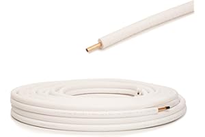 Idoneo Linea Tuyau simple en cuivre isolé (1/4", 3/8", 1/2", 5/8", 9 m)