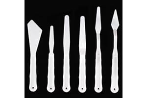 WOLMIK Painting Knives - 6 PCS Plastic Paint Palette Knife Acrylic Painting Palette Knives Small Painting Trowel Artist Oil Paint Knife Painting Mixing Scraper Small Palette Knife Set