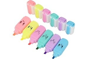 VALICAER 6 szt. mini markerów do tekstu, pastelowe markery, różne kolory, nie wybielać, szybkoschnące, szybkie do trzymania, do precyzyjnego podkreślenia i zaznaczania, flamastry do dzienników, planerów