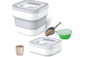 Wuciray Hundefutter Aufbewahrung Futterbehälter Luftdicht mit Schaufel Messbecher Faltbarer Futtertonne Deckel Dog Food Container
