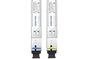 QINIYEK 1 para modułów simplex SC 3 km, jednomodowe złącze światłowodowe 1,25 G, SFP-WDM-SM 1000BASE BiDi 1310nm/1550nm moduł nadawczo-odbiorczy SFP