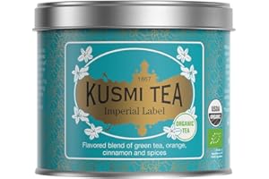 ‎KUSMI TEA Kusmi Tea - Label Impérial Bio - Flavored blend of organic green tea, orange, cinnamon and spices - Metal tea can 100 g - Approximately 40 cups