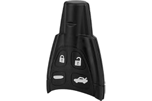 NIZUUONE Key Cover Key Shell Key Case Replacement 4 Buttons Abs Black Fit for Saab 93 95