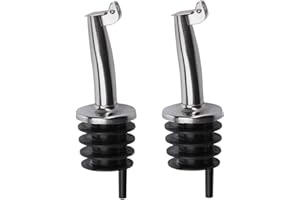 Westmark 2 Becs Verseurs pour Spiritueux/Huile/Vinaigre pour Bouteilles, avec Cliquet, avec Tube d'air, Métal/inox, Bouchon plastique, Inox Gastro, Argenté, 46822280