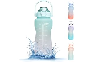 RaMokey Borraccia Sportiva 2 Litro, Senza BPA, Senza Perdite, Borraccia Motivazionale, per Bici, Palestra, Campeggio, Escursionismo (Verde)