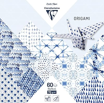 Clairefontaine 95349C Pochette de 60 Feuilles Origami format 15 x 15 cm Shibori