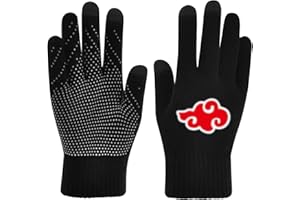 AINIUNIU Anime Winter Finger Gants, Gants pour Enfants akatsuki, Gants Antidérapants pour Enfants Gants Tricotés Magiques Chauds Gants d'Hiver Stretch pour Doigts Complets, pour les Fans de Ninja