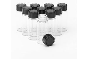 SWHSTORE Glass Vials Clear Bottles Liquid Sample Collection Bottles Liquid Containers Screwcap Capacity 10ml (0.3 Oz) Pack of 10