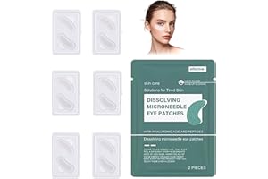 TBEAUTFAVE 6PCS Dissolving Microneedle Eye Patches-Nano Microneedle Eye Patch,Hydrating Gel Eyes Mask with Hyaluronic Acid,Eye Patches for Dark Circles,Puffy Eyes&Fine Lines,Brightening Eyes Care