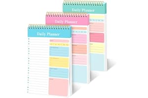 To Do List Notebook, 3 Pads To Do List Notepad, Daily Planner Notebook, Undated To Do List Organiser Notebook, A5 Spiral 60 Pages Things to Do Today Notebook Pads for Study Work Office(7.9x5.1")