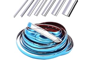 Chrome Detail Edging Styling Strip, MoreChioce PVC Car Door Edge Protector Anti-Collision Strip Trim Moulding Self Adhesive Car Door Protector for Most Truck SUV,8mm