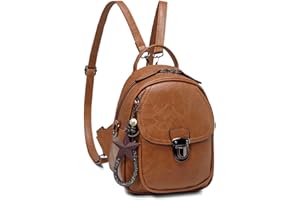 Kasgo Mini Backpack for Women, Water Resistant Small Ladies Backpack Women Leather Backpack Purse 3 Ways to Carry Rucksack Bag for Girls with Detachable Straps