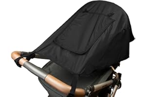 Bambino Benni Toldo universal Comfort en color negro para todos los cochecitos y carros de capota, protección solar y protección visual, UPF50+
