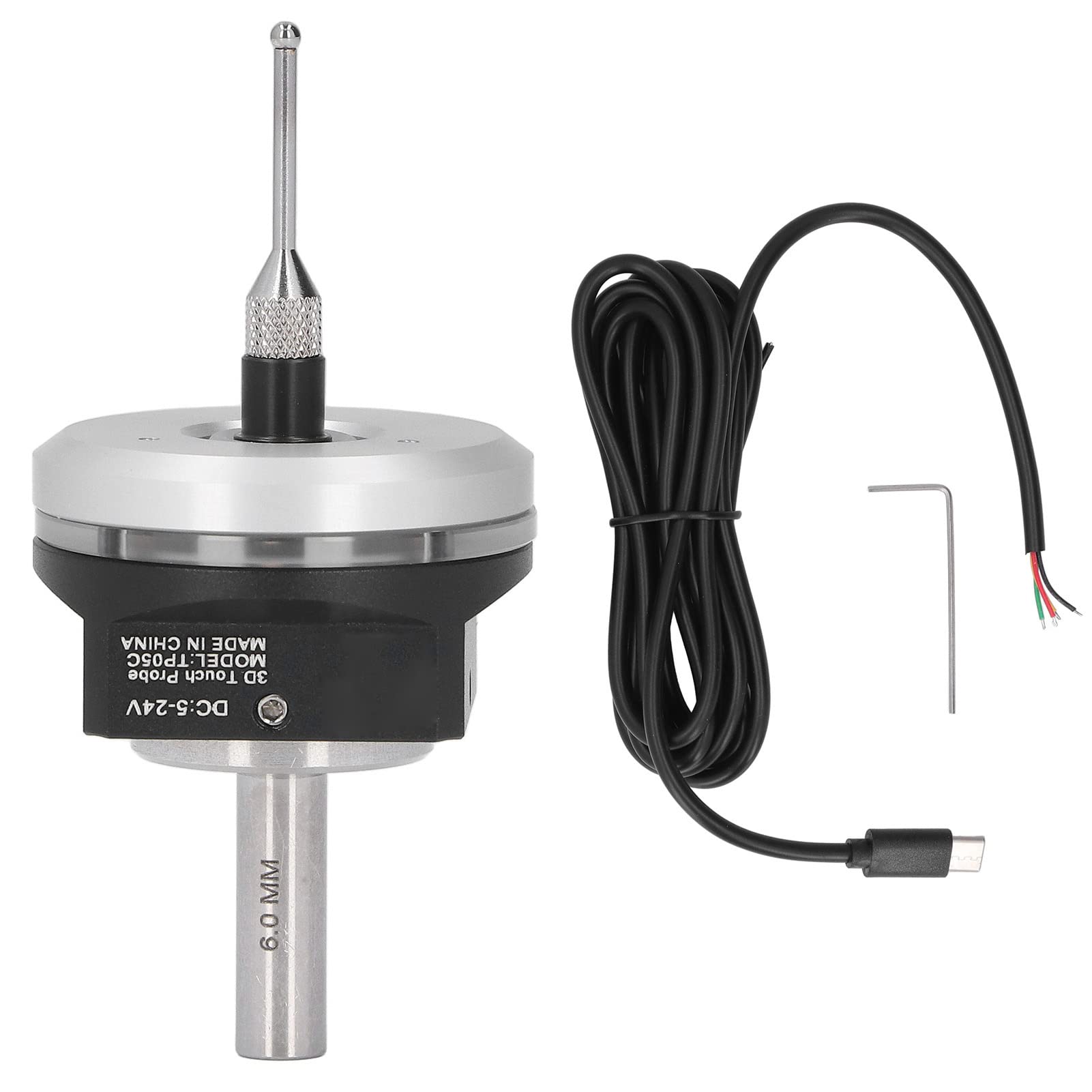 3D Edge Finder, X Y Z Waterproof Electronic Edge Finder Locator, Universal CNC Touch Probe 3D Sensor with Tungsten Steel Tip 3D Measuring Sensor Kit, for CNC Equipment for X, Y and Z Axis