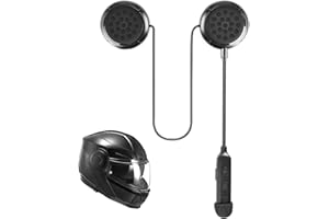 HOSPAOP Auriculares para casco de moto Bluetooth, auriculares inalámbricos para casco de moto Bluetooth 5.0 intercomunicador, comunicación de casco de motocicleta, compatible con manos libres para