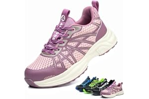 AOACOEBN Safety Trainers Men Women Steel Toe Cap Trainers Lightweight Comfortable Safety Shoes Breathable Work Trainers Non-Slip Industrial Protective Sneakers