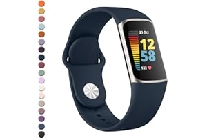 YLK Armband für Fitbit Charge 5 Armband/Fitbit Charge 6 Armband Damen Herren, Verbessertes Silikon Uhrenarmband Sport Verstellbares Ersatzband für Fitbit Charge 5 Armbänder/Charge 6 Armbänder