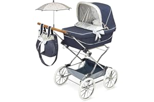 De cuevas Toys Coche Reborn Plegable con Sombrilla Provenza 40X90X90Cm, Azul Marino