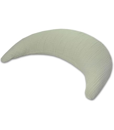 Theraline Coussin Lune De Bambou – Housse Viscose Bambou + Coton Bio, Remplissage Perles Hypoallergéniques, Coussin Allaitement, Soutien Grossesse, Lecture, Bois De Rose