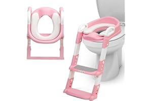 Crystals Portable Toddler Potty Training Seat with Step Ladder – Comfortable Child Toilet Seat for Boys & Girls, Foldable Anti-Slip Baby Urinal Chair for Kids Potty Training, Easy Step-Up for Home Use