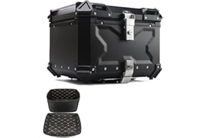 WNANCH Baúl De Moto para Dos Cascos 100L 80L 65L Baúles para Moto, Universal Cofre Moto, Topcase Maletero De Moto con Dos Llaves Accesorios (Size : C-65L)