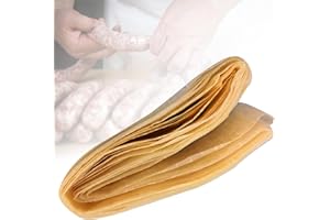 Hengjierun Boyau de Saucisse de séchage Comestible pour Jambon de saucisses Maison savoureuse, Boyaux de protéines de collagène comestibles pour saucisses rôties à Hot-Dog, (L-8m, D-5cm)
