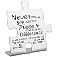 FOKCBOCM Thank you Appreciation gifts for Mentor Teacher Nurse, Going Away Gift Retirement Gift for Coworker Boss, Never forget you are the Piece that Made the Difference, Funny Office Desk Decor
