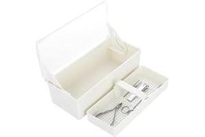 OGANAZI Medical Instrument Sterilizer Box Plastic Sterilization Box Sterilizing Box Storage Organizer Professional Tools Cool Sterilization Plastic Tray for Dental, Medical Tool, Nail Art Tool, White