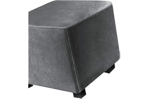 ILIEMAO Hockerbezug Quadratisch 45cm/50cm/65cm Ottomane Bezug Quadratisch Bezug Hocker Quadratisch Hocker überzug Schonbezug Bezug für Fußhocker Stretch Ottomane Abdeckung Hockerabdeckung(Color:Dark Gray,Size