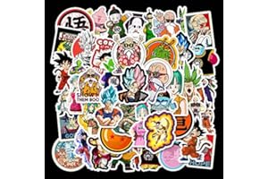 Sticker Junkies 50 Stück Dragon Ball Stickers Z Cartoon wasserdichte Anime Aufkleber Vinyl Wasserflaschen Laptop Skateboard Auto Motorrad Fahrrad Telefon Computer Gepäck Graffiti Patches