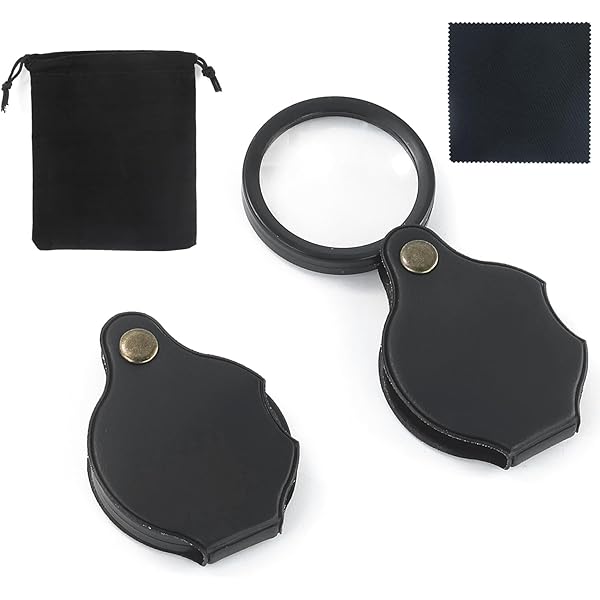 2 Pezzi Lente D'Ingrandimento Tascabile Mini Pieghevole Da 10X Con - Foto 2