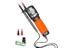 GOLDCHAMP Pen Type Digital Multi meter Electric Tester for AC/DC Voltage,Auto Range Resistance Measurement and Continuity Test with Data Hold Backlight and Flashlight,Orange-GC-38B
