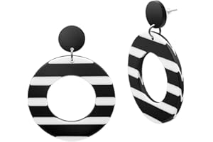 SOULCATS Soul-Cats 1 Paire de boucles d'oreilles Créoles noir rayé blanc