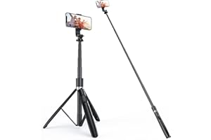 ATUMTEK Selfie-Stick 150CM 3 in 1 Selfie Stick Bluetooth Teleskop Selfie Stick Stativ mit Abnehmbarer Fernbedienung Telefon Stativ für iPhone 13 Pro Max, Samsung und andere Smartphones