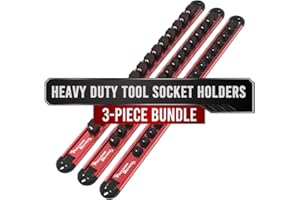 Precision Defined Lot De 3 Rails De Douilles en Aluminium, Rouge, 16 Attaches De 0,6 cm, 16 Attaches De 0,9 cm, 14 Attaches De 1,3 cm| Rotation à 360°