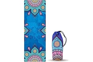 ZaKaBox,Hot Yoga Towel Non Slip Hot Yoga Blanket 24" X72" Sweat Absorbent Travel Yoga Mat Towel Quick Drying Fitness & Exercise Mat Gym Towel Breathable Foldable Mat Pad for Bikram Pilates Gym Workout