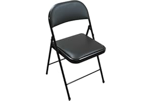 TEKBOX Folding Faux Leather Chair - Strong Steel Event Hall Seating or Temporary Seat for Guests and Desks (1)
