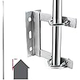 GALVANISED TV Aerial Wall Mounting Kit - Straight 6 Foot Pole/Mast Outdoor Bracket - Loops