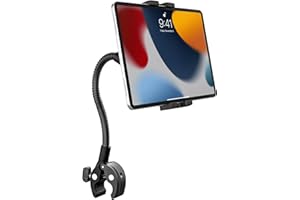 woleyi Soporte Tablet para Cochecito Silla de Ruedas Barco Bicicleta con Cuello de Cisne, Soporte Tablet Manillar Poste Barra Tubo para iPad Mini Air Pro, Galaxy Tab, Kindle, Fire, Teléfono, 4-13"
