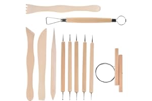 GOLDEROC 11 Stück Töpferset Modellierwerkzeug, Modelliermasse, Polymer Clay, Keramik Bemalen Ton Werkzeug Set für Modellbau Schnitzarbeiten Kerzenherstellung DIY-Handwerk Carving Skulptur Anfänger